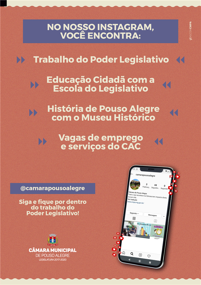 Imagem 2 da notícia: AGORA A CÂMARA ESTÁ NO INSTAGRAM